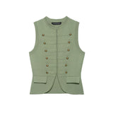 Spring New Rope Knot Buckle Temperament Knitted Vest 5536030505