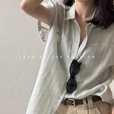 2026 Summer High-End Blue Short-Sleeved Shirt Women's Summer Commute Wearing Shirt Small Sleeveless Sleeveless Top Sense