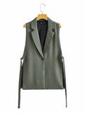 Hot Sales Spring 2025 New T-Shirt Decorated Open Fork Vest Suit Vest