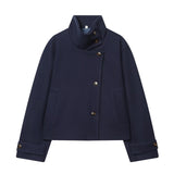 Relaxed Casual Temperament Simple Long Sleeve Buckle Collar Hair This Jacket 6318293
