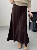Autumn And Winter Keep Warm Comfortable Knitted Half-Dress Woman 2025 New Korean Version Of High-Rise Thin Medium-Long Skirt Half Skirt