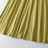 French Temperament Kinesiky Mid-Sleeve Dress Women Summer Waist Splicing Design Pure Luster Collar Ribbon Long Skirt