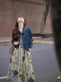 Ink Painting Vest Dress Niche Design Sense 2025 Spring And Summer New Retro Literary Temperament New National Style Long Dress
