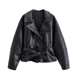 Autumn New Black Belt Short Wind Coat 4749723