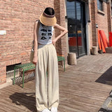 Apricot Yamamoto Broad Leg Trousers Women 2025 Summer New Gentle Wind High-Waist Loose Display Thin Lazy Casual Pants