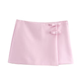Summer New Hanging Neck Bows Decorated Solid Color Top 4772009