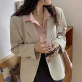 Spring And Autumn Small Suit Jacket Women Casually With British Wind Gray Short In Suit Small Man Tops
