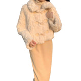 New Loose Leisure Fur Coat Women's Horns Loose Short Tops In Autumn And Winter 2025