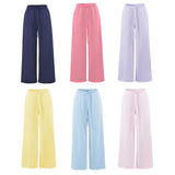 Korean Lazy Sleet Rope Wide Leg Sweatpants Women Summer Comfortable Tight Waist Hanging Feeling Casual Straight Pants