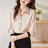 Spring Dress 2025 New Temperament Chic Coat Chiffon Shirt Lady High-End Beautiful Small Shirt Lady