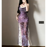Yu Sister Lightly Ripe Wind Purple Tight Bag Hip Sling Skirt Hot Body Dress 2026 Summer Super Fire Dress