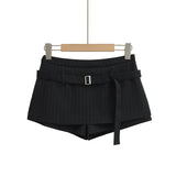 2025 Summer New Sexy Hottie Retro Stripe Bag Hip Skirt Anti-Light A Word Half-Dress Skirt Girl