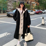 Autumn And Winter New Long-Caped Lamb Wool Coat Women With Loose Plus Velvet Coat Korean Lamb Coat