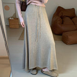 Autumn And Winter Keep Warm Comfortable Knitted Half-Dress Woman 2025 New Korean Version Of High-Rise Thin Medium-Long Skirt Half Skirt