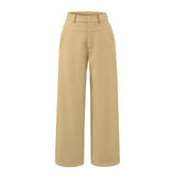 Old Money Wind Straight Broad-Legged Suit Pants Women's New Autumn Simple Temperament Thin High-End Sense Casual Trousers