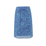 Blue Lattice Mesh Dress Girl Korean New Summer Babes Waist Fishtail Ass Skirt