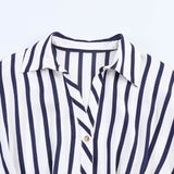BSK&TRAF Women's Summer 2026 New Commuting Style With Belt Striped Mn Flavia Dress 5029252