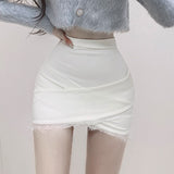 South Korea East Gate Lace Skirt Girl Cross Hem Sexy Bag-Butty Hips Tight Body Slim Figure Ins
