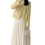 2025 Autumn Dress New Small Fragrant Short Coat Women Fashion High-End Casual Coarse Flowers And Small Coat Tide