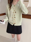 National Style Design Buckle Round Collar Knitted Jersey Women's Spring And Autumn New Fashion Loose Leisure Sweater