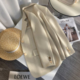 Spring And Autumn 2025 New Small Suit Jacket Women's Casual Loose Ocean Fragrant Style Women's Long Sleeve Thin