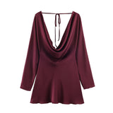 BSK&TRAF Women's Winter 2025 New Silk-Senlace-Inflied Dress 9377332