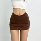 2025 Summer New Thai Hottie Sexy Low V Waist Tight Body Slim Ass Skirt Skirt Mini Short Skirt