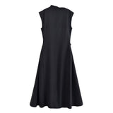 BSK&TRAF Women's Summer 2025 New Fashion Design Sleeveless Elegant High Waist Dress