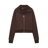 Clip Long Sleeve Zipper Gripping Jacket 4174816 High-Waisted Elastic Trousers 4174817 Set