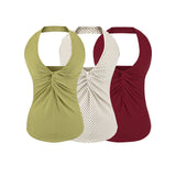 Spice Girls V Collar Kinesith Hanging Neck Small Vest Women Summer Pure Desire Design Feeling Waist Temperament Bare Back Slings