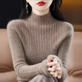 Half-High Collar Sweater Women's Autumn And Winter Thick New Leisure Set Warm Knitting Loose Bottom Shirt Tide