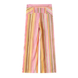 Summer New Striped Loose Leisure Wide Leg Trousers 2785512
