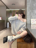 Lazy Gray Casual Sports Suit Women's Autumn 2026 New High-End Sleeve Shorts Two-Piece Set