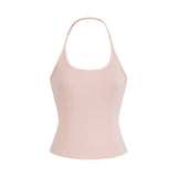 Ballet Style Bottom Hanging Neck Sling + Long Sleeve With Open Shirt + Lateral Waist Hanging Micro-Horn Pants Three-Piece Set Of Women
