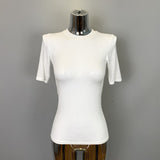 Summer Slim Slim Slim Slim Sleeve Top Woman New Sexy Round Neck Five-Sleeved T-Shirt Woman