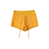 Spice Girl Drawstring High Waist Knitted Casual Pants Women's Summer New Sexy Slimming Packed Hot Pants