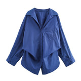 Autumn New Bat Sleeve Loose Striped Shirt 3067105