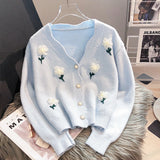 Knitted Cardigan Sweater Coat Women's Spring Spring Wear New Explosive European Loose V-Neck Top