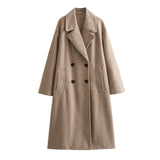 Autumn New Soft Double Buckle Dress Loose Coat 3046269