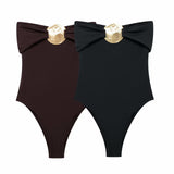 Summer New Metal Collar Repair Body One-Suit Swimsuit 0167216