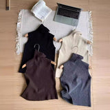 Fashion Suit Women's Autumn And Winter Lazy Loose Knitted Long Shawl Cardigan + High-Neck Sweater + Half-Dress Three-Piece Set