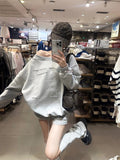 Lazy Gray Casual Sports Suit Women's Autumn 2026 New High-End Sleeve Shorts Two-Piece Set