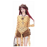 Lotus Leaf Side T-Shirt T-Shirt Women's Autumn Babes Repair Body Pure Want Bottom Shirt