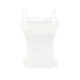 Hottie Style Solid-Colored Body With Chest Pad Sling Vest Women 2026 Summer New Irregular Bottom Short Top