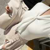 Design Pure Desire To Tie With Long-Sleeved T-Shirt Girl Slim Thin Top Dress Girl Tied With Bottom Shirt Small V Collar Autumn Winter