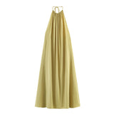 Summer New Vertical Hanging Neck Solid Dress 2935211